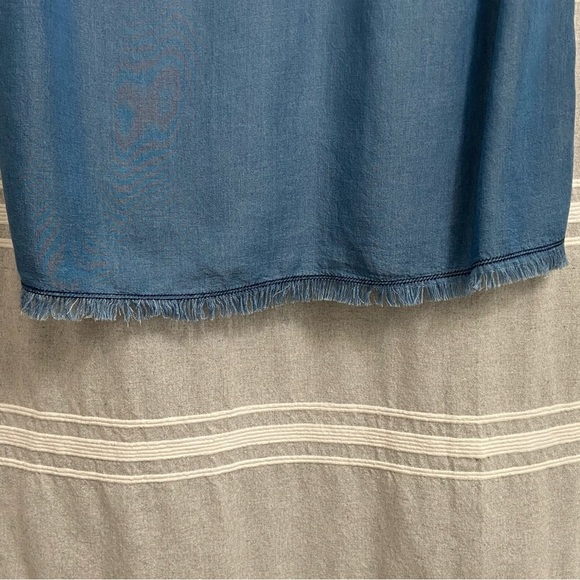 MICHEAL STARS / Blue Chambray 3/4 Sleeve Dress Size M - Picture 6 of 9